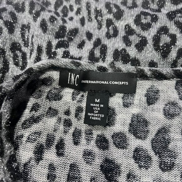 INC Black, Gray & Silver Long Sleeve Pullover Blouse Size M - Picture 9 of 9
